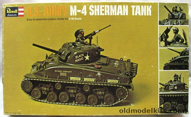 Revell 1/40 US Army M-4 Sherman Tank Black Magic, H554-200 plastic model kit